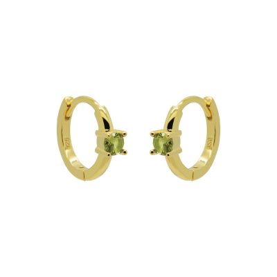 Hinged Hoops Single Solid Green Zirconia 12MM