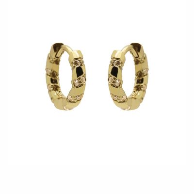 Hinged Hoops Twist And Spark 13MM CHAMPAIGN