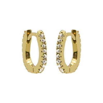 Plain Zirconia Hinged Hoops Row 13MM