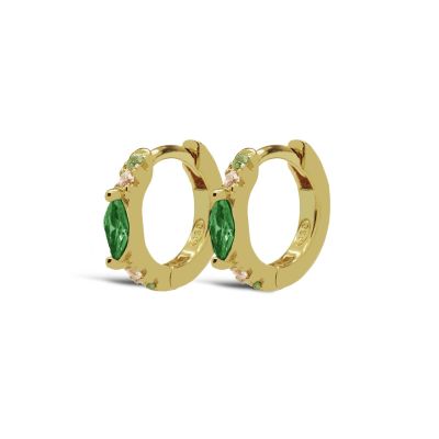Hinged Hoops OVAL Emerald Green