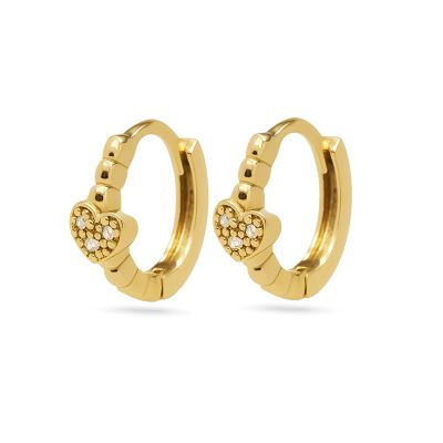 Hinged Hoops LUCIA Zirconia Heart Dots