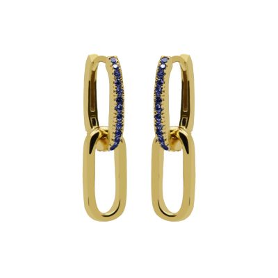 Plain Hinged Hoops Zirconia Densely BLUE
