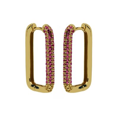 Zirconia Hinged Hoops ICONIC RUBY RED