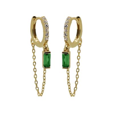 Hinged Hoops SUNKISSED Emerald