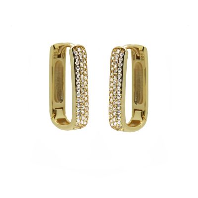 Hinged Hoops Half Zirconia