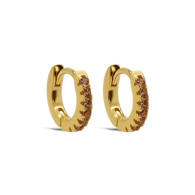 Plain Hinged Hoops BEAU 10MM Caramel
