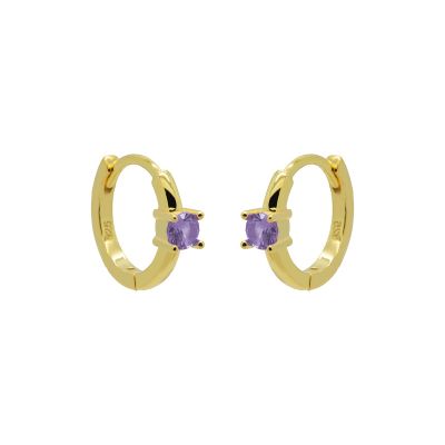 Plain Hoops Single Solid Lavender Zirconia 12MM