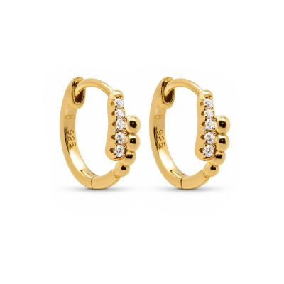 Hinged Hoops Dots Erina 12MM