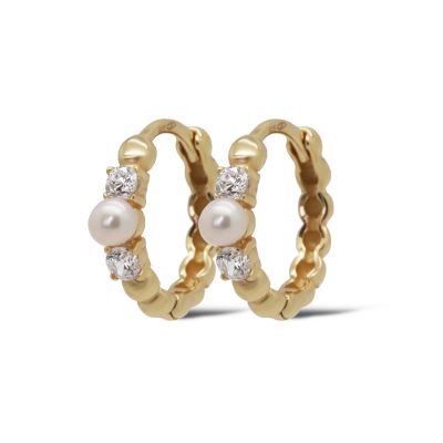 Hinged Hoops PHELIA Pearl 12MM