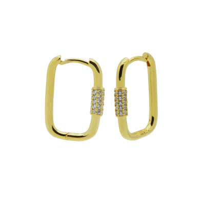 Hinged Hoops Square Zirconia