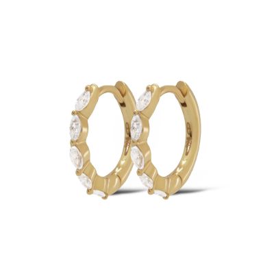 Hinged Hoops Zirconia BERRY Oval 12MM