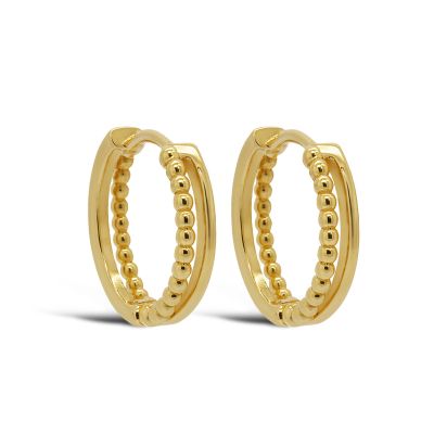 Plain Hinged Hoops ROSY Dots 16MM