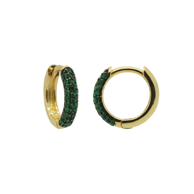 Hinged Hoops EMERALD GREEN Zirconia