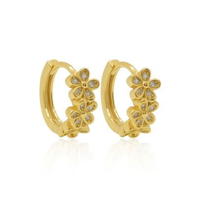 Hinged Hoops Zirconia FLORANCE Flower