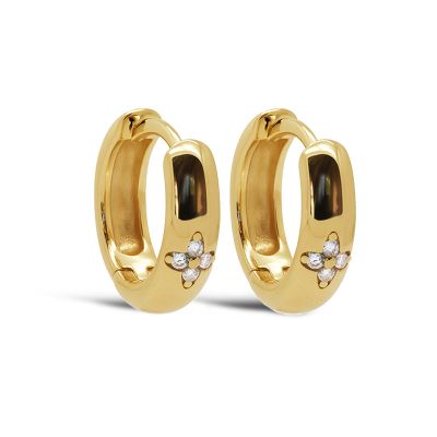 Hinged Hoops Zirconia FAYE Flower