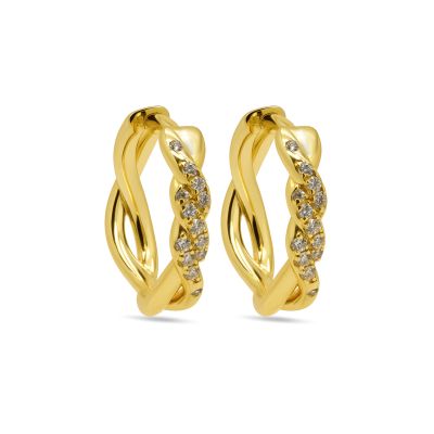 Hinged Hoops Twisted Zirconia LOULOU 14MM