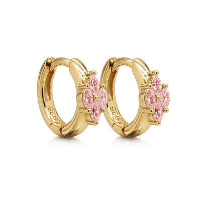 Hinged Hoops Zirconia Keet Salmon 12MM