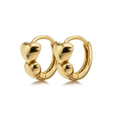 Hinged Hoops Double Heart Merel 12MM