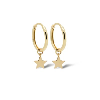 14 KARAAT GOUDEN Mini Ster Oorringen NOVA 12MM