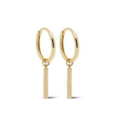 14 KARAAT GOUDEN Rond Staafje Oorringen NURA 12MM