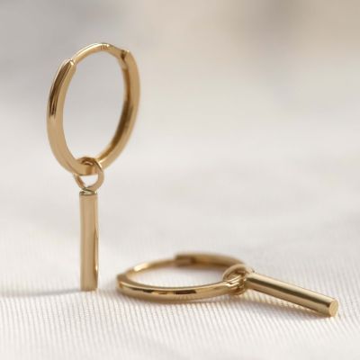 14 KARAAT GOUDEN Rond Staafje Oorringen NURA 12MM