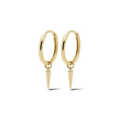 14 KARAAT GOUDEN Hoorntje Oorringen ESME 12MM