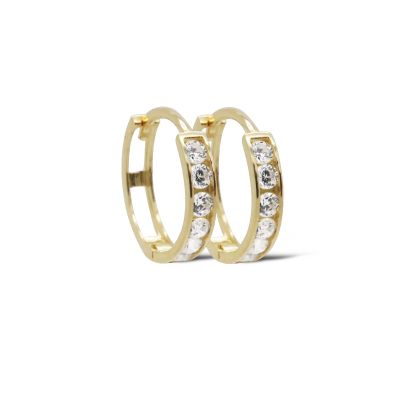 14 KARAAT GOUDEN Zirconia Oorringen BELLA 12MM