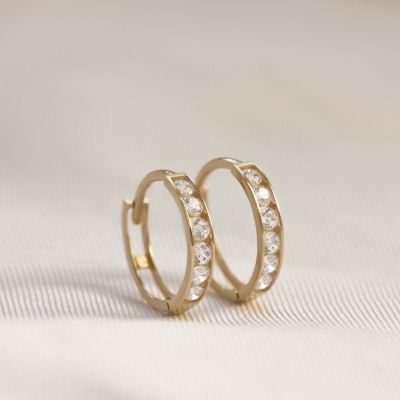 14 KARAAT GOUDEN Zirconia Oorringen BELLA 12MM