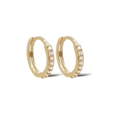 14 KARAAT GOUDEN Plain Zirconia Oorringen LIVIA 10MM