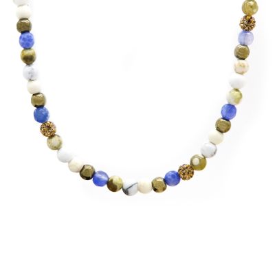 Necklace Spiral Blue Bubble XS (gold crystal)