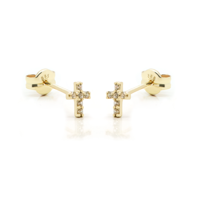 14 KARAAT GOUDEN Zirconia Faith Oorstekers JADE