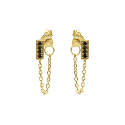 Chain Black Zirconia Rectangle