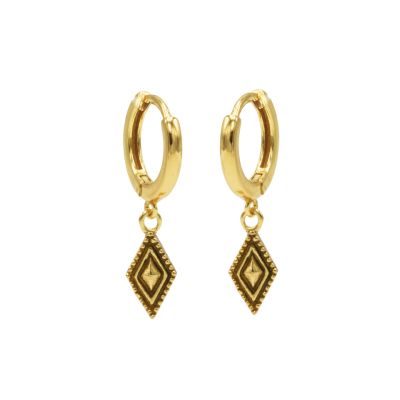 Hinged Hoops Dots Line Diamond