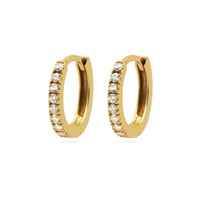 Plain Hinged Hoops Round Zirconia