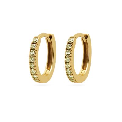 Hinged Hoops Zirconia Citrien 13MM
