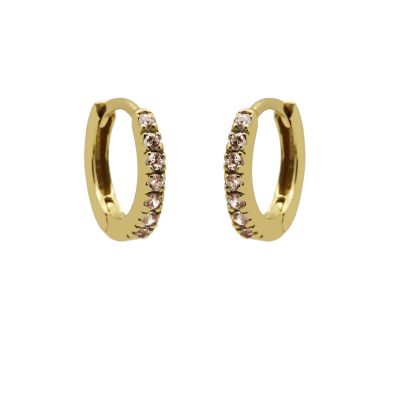 Hinged Hoops Zirconia Chocolat 13MM