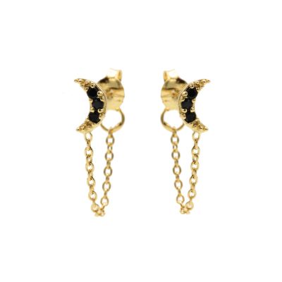 Chain Black Zirconia Moon