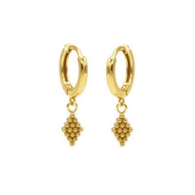 Hinged Hoops Dots Diamond