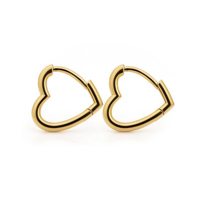 Plain Hinged Hoops Heart 11MM