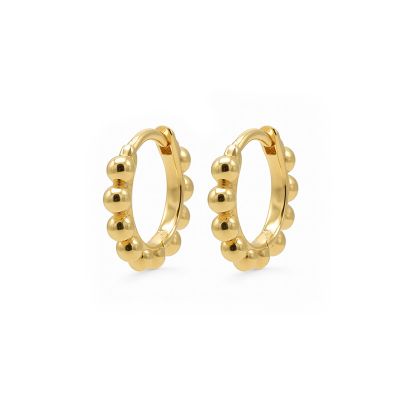 Plain Hinged Hoops Dots 10MM