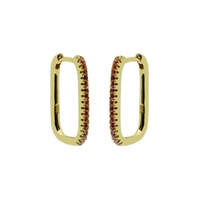 Plain Zirconia PRETTY PAPAYA Hinged Hoops Round Square 20MM