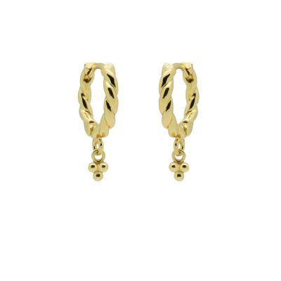 Hinged Twisted Hoops Symbols Triple Dots