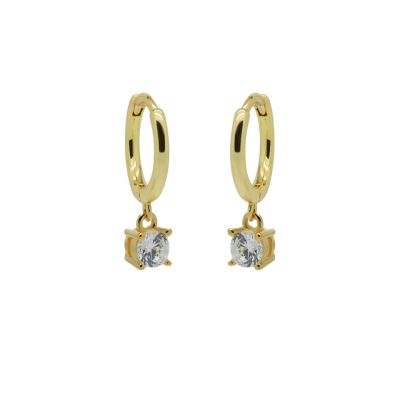 Hinged Hoops Symbols Round CZ