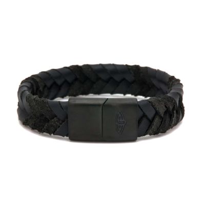 Leather Bracelet CEASAR Black 15MM Black