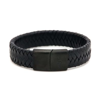 Leather Bracelet GLORY Black 15MM Black