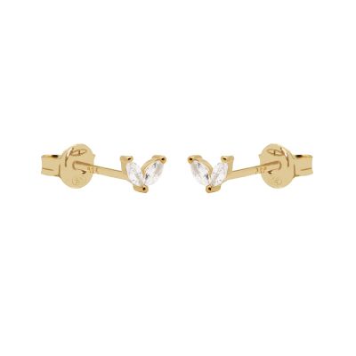 Zirconia Symbols Tiny Double Leaves