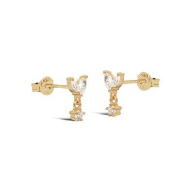 Zirconia Earstuds NINEE Dotty Leaf 