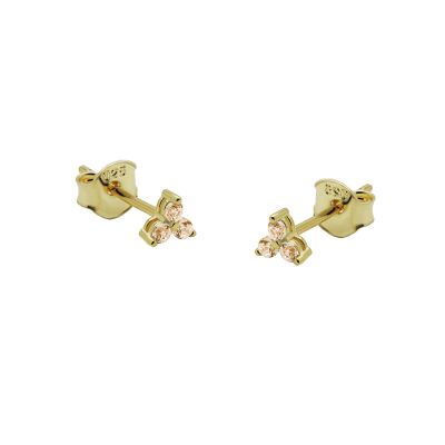 Karma Zirconia Triple Flower Champaign