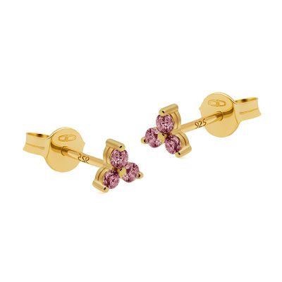 Karma Zirconia Triple Flower Wine Red