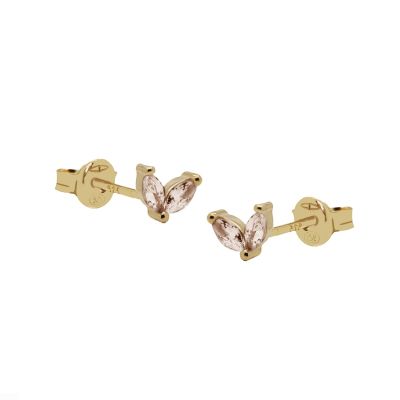 Karma Zirconia Symbols Double Champaign Leaf